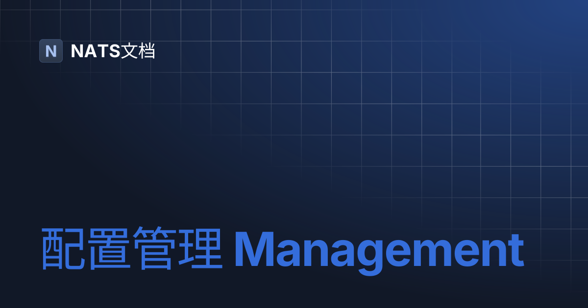 配置管理 Management | NATS文档